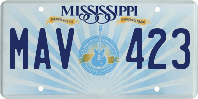 MS license plate MAV423