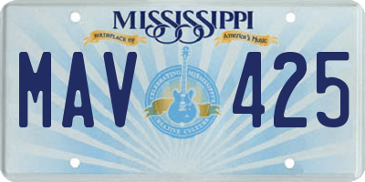 MS license plate MAV425
