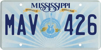 MS license plate MAV426