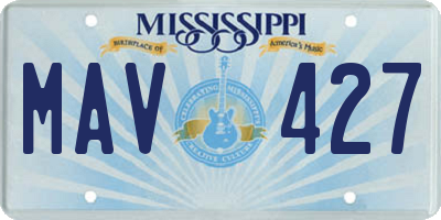 MS license plate MAV427