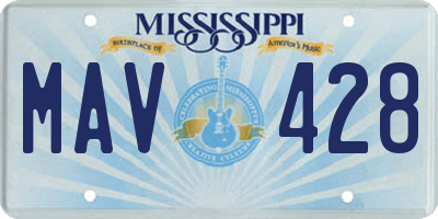 MS license plate MAV428