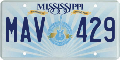 MS license plate MAV429