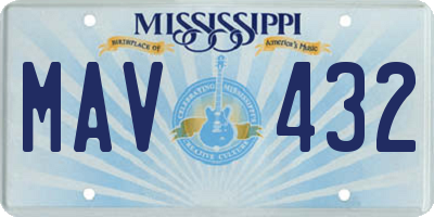 MS license plate MAV432