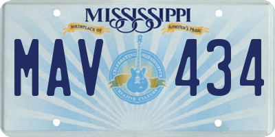 MS license plate MAV434