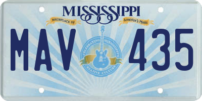 MS license plate MAV435