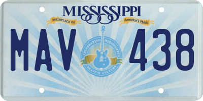MS license plate MAV438