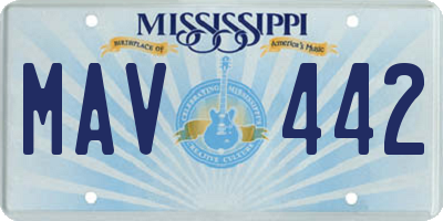 MS license plate MAV442