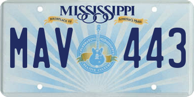 MS license plate MAV443