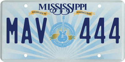 MS license plate MAV444