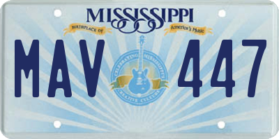 MS license plate MAV447