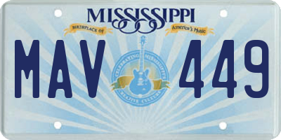 MS license plate MAV449