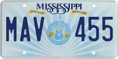 MS license plate MAV455