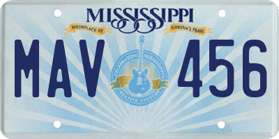 MS license plate MAV456