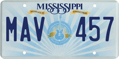 MS license plate MAV457