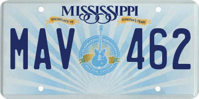 MS license plate MAV462
