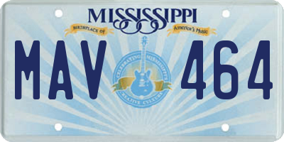 MS license plate MAV464