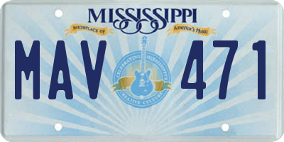 MS license plate MAV471