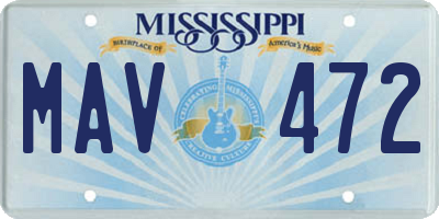 MS license plate MAV472