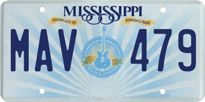 MS license plate MAV479