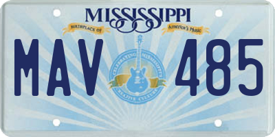 MS license plate MAV485