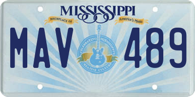 MS license plate MAV489