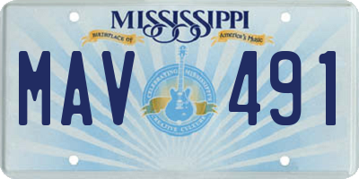 MS license plate MAV491