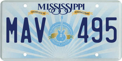 MS license plate MAV495