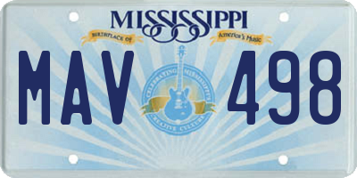 MS license plate MAV498