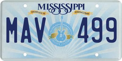 MS license plate MAV499