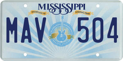 MS license plate MAV504