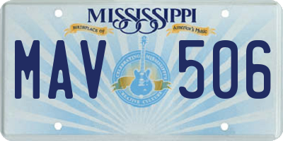 MS license plate MAV506