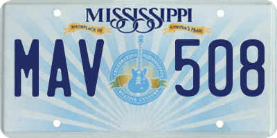 MS license plate MAV508