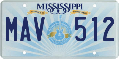MS license plate MAV512