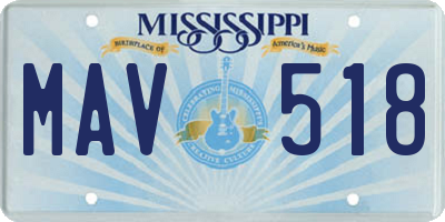 MS license plate MAV518