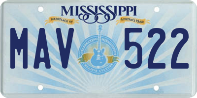 MS license plate MAV522