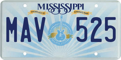 MS license plate MAV525