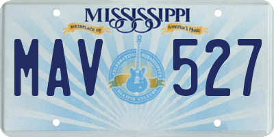 MS license plate MAV527