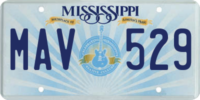 MS license plate MAV529