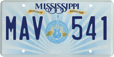 MS license plate MAV541