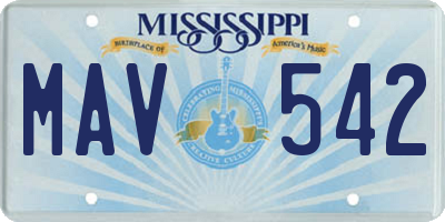 MS license plate MAV542