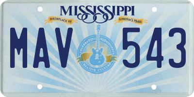 MS license plate MAV543