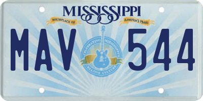 MS license plate MAV544