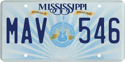 MS license plate MAV546