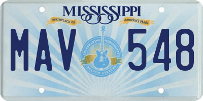 MS license plate MAV548