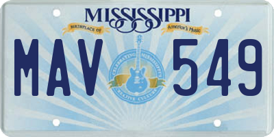 MS license plate MAV549