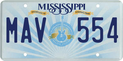 MS license plate MAV554