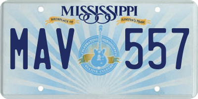 MS license plate MAV557