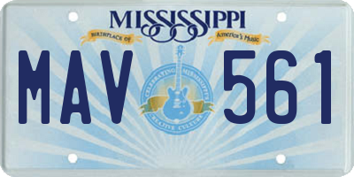 MS license plate MAV561