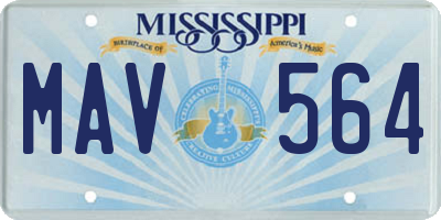 MS license plate MAV564