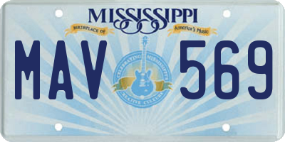 MS license plate MAV569